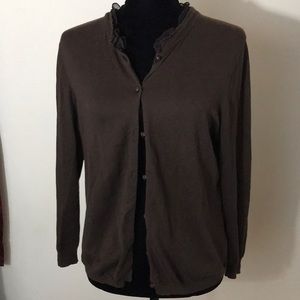 J. Crew Ruffle Neck Cardigan